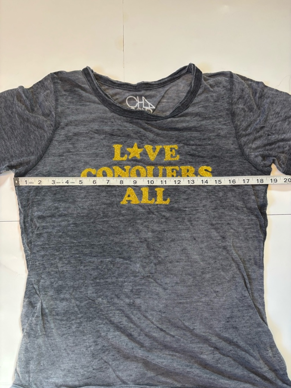 Chaser Gray Tee with Gold Glitter Print - Picture 5 of 6